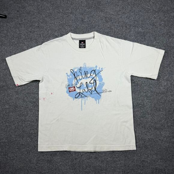 Ecko Unltd T-Shirt Youth Medium White Grunge Baggy Hip-Hop Skater 2000s - Picture 2 of 8